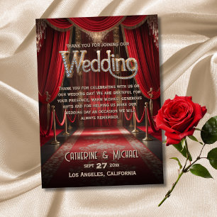 Carte De Remerciements Hollywood Movie Red Carpet Premiere Mariage