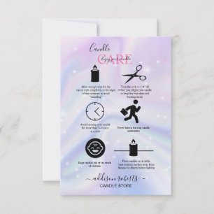Carte De Remerciements Hologramme Arrière - plan Neon Candle Care