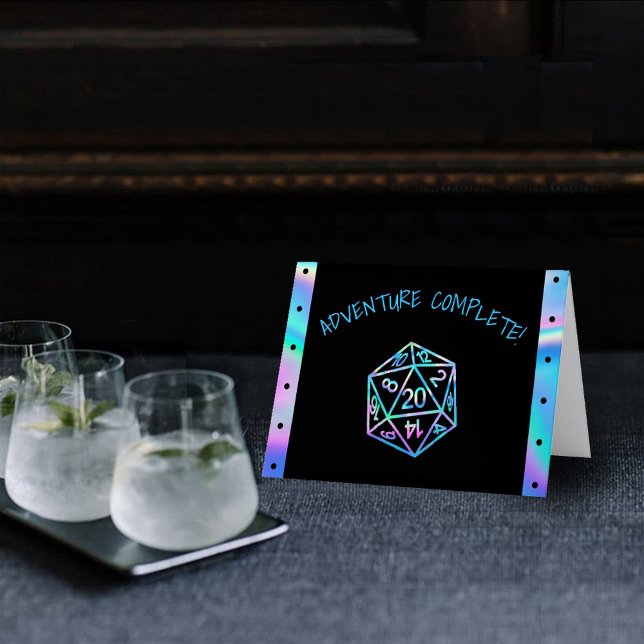 Carte De Remerciements Hologramme D20 Aventure terminée | Table PnP (Créateur téléchargé)