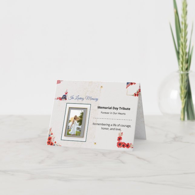 Carte De Remerciements Hommage à la Mémoire Aimée (Devant)