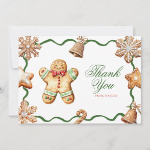 Carte De Remerciements Homme en pain d'épices Baby Shower de Noël
