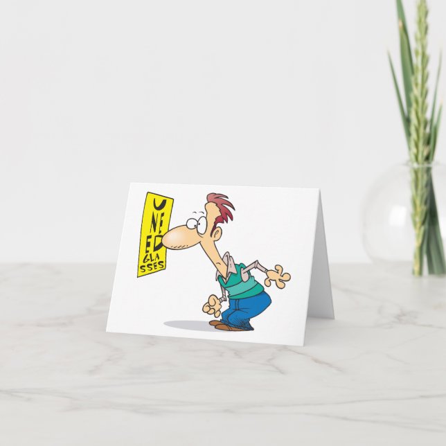 Carte De Remerciements Homme Lecture D'Un Oeil (Devant)