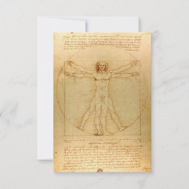 Carte De Remerciements Homme vitruvien par Leonardo da Vinci (Devant)
