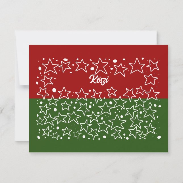 Carte de remerciements hongrois Décontracté Köszi (Devant)