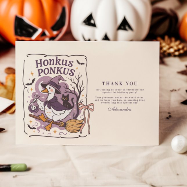 Carte De Remerciements Honkus Ponkus Éffrayant Goose Halloween (Créateur téléchargé)