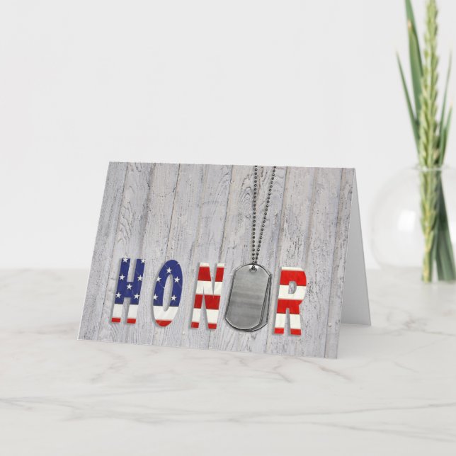 Carte De Remerciements Honneur militaire d'étiquettes de chien (Devant)