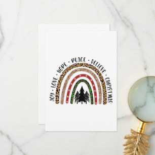 Carte De Remerciements Hope Peace Love Joy Rainbow Christmas