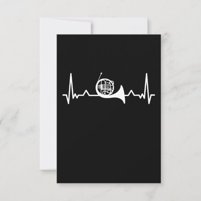 Carte De Remerciements Horn Marching Band Heartbeat Funny Gift (Devant)
