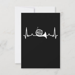 Carte De Remerciements Horn Marching Band Heartbeat Funny Gift
