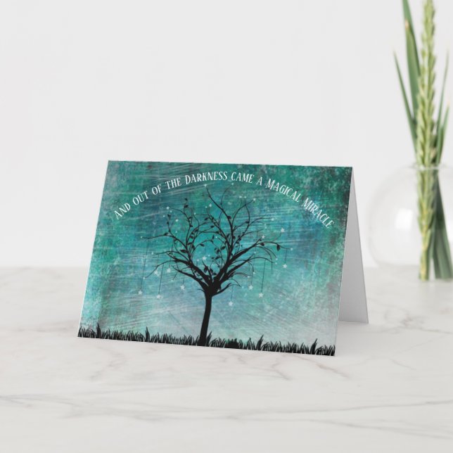 Carte De Remerciements Hors de l'obscurité est devenu un miracle magique (Devant)