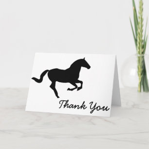 Carte De Remerciements Horse In Galop Black Silhouette