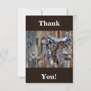 Carte De Remerciements Horse Saddle Horseshoe