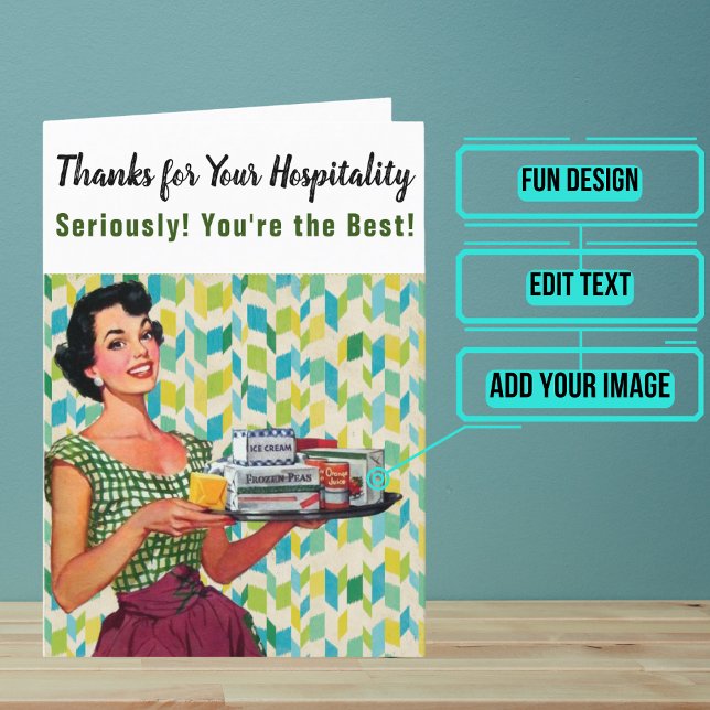 Carte De Remerciements Hospitalité vintage (This is a great card to thank someone who showed you hospitality.)