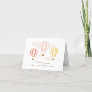 Carte De Remerciements Hot Air Balloons Girl Travel Baby shower