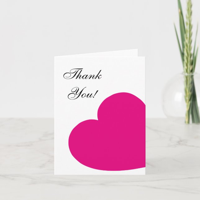 Carte De Remerciements Hot Pink Heart Thank You (Devant)