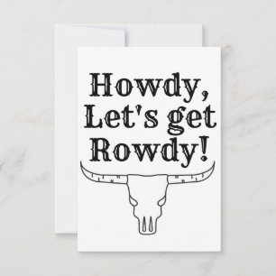 Carte De Remerciements Howdy, allons-y 