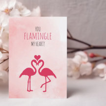 Humoristique drôle Valentine's Day Card Flamants r