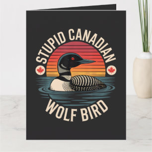 Carte De Remerciements Humour d'oie canadienne loup oiseau stupide