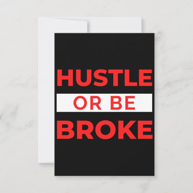 Carte De Remerciements Hustle or Be Broke (Devant)