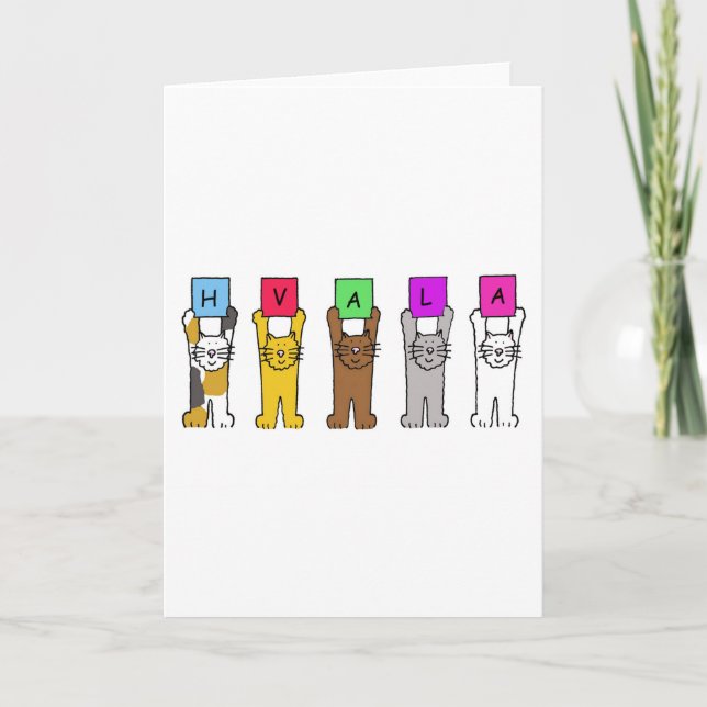 Carte De Remerciements Hvala remercie serbe croate bosniaque Slovénie (Devant)