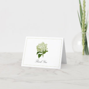 Carte De Remerciements Hydrangea Vert Blanc Fleur Traditionnelle