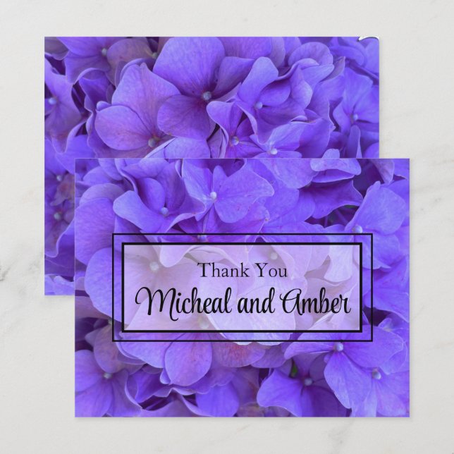 Carte De Remerciements Hydrangeas Lavender lilas (Devant / Derrière)