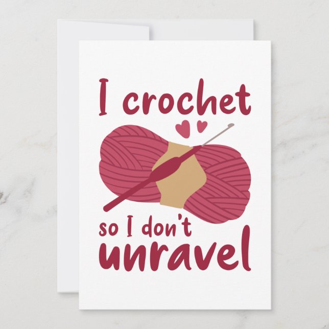 Carte De Remerciements I Crochet So I Don't Unravel (Devant)