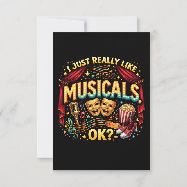 Carte De Remerciements I Just Really Like Musicals, OK? (Devant)