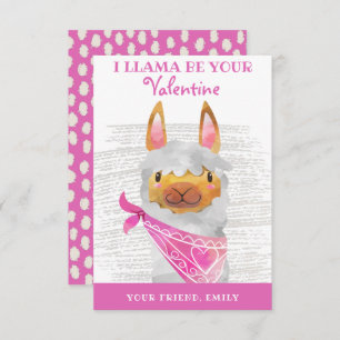 Carte De Remerciements I Llama Be Your Valentines Day Card for Kids