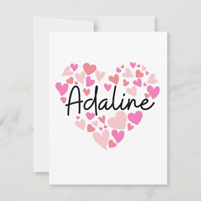 Carte De Remerciements I love Adaline (Devant)