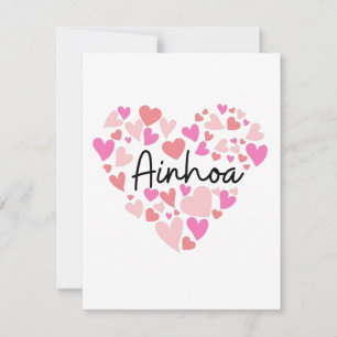Carte De Remerciements I love Ainhoa - hearts for Ainhoa