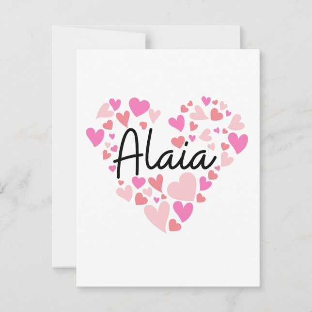 Carte De Remerciements I love Alaia - hearts for Alaia (Devant)