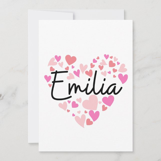 Carte De Remerciements I love Emilia (Devant)