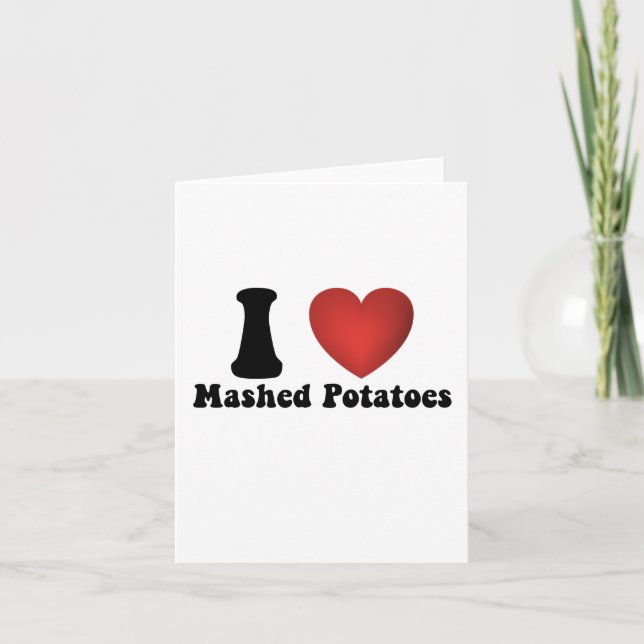 Carte De Remerciements I Love Mashed Potatoes Thanksgiving Diner Cadeau (Devant)