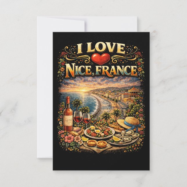 Carte De Remerciements I Love Nice (Devant)