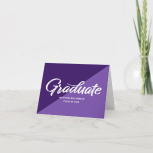 Carte De Remerciements Icône de casquette de graduation rétro gras violet