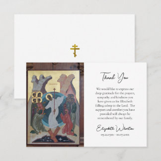 Carte De Remerciements Icône de l'Harrowing d'Hadès Funérailles Orthodoxe