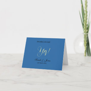 Carte De Remerciements Il a demandé elle a dit oui engagement simple bleu