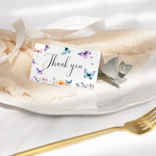 Carte De Remerciements Il donne à ses papillons fleur sauvage Fête des ma (Créateur téléchargé)