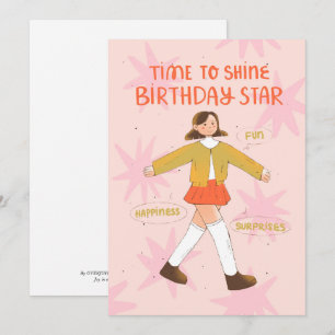 Carte De Remerciements Il est temps de briller l'étoile d'anniversaire, j