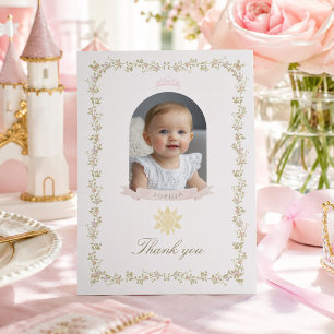 Carte De Remerciements Il était une fois photo de princesse rose 