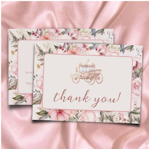 Carte De Remerciements Il était une fois un Baby shower princesse rose