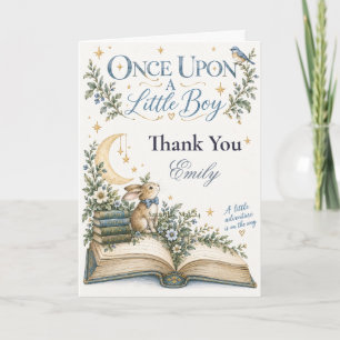 Carte De Remerciements Il était une fois une Baby Shower pour un petit ga