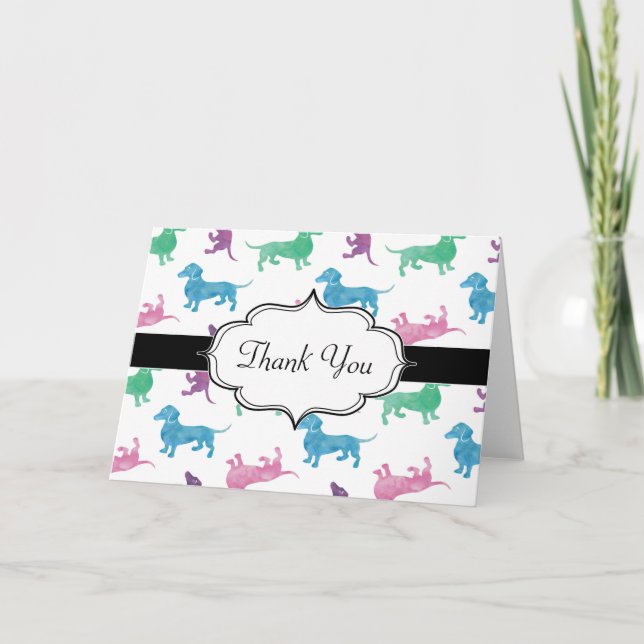 Carte De Remerciements Il pleut des teckels (Devant)