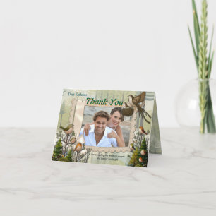 Carte De Remerciements Illustration artistique d'oiseaux simplistes de st