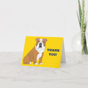Carte De Remerciements Illustration de Bulldog anglais jaune vif