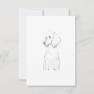 Carte De Remerciements Illustration de chien Caniche Standard
