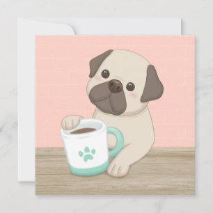 Carte De Remerciements Illustration de chien et de mouton mignon