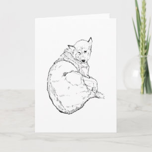 Carte De Remerciements Illustration de chien minimaliste Husky de Sibérie