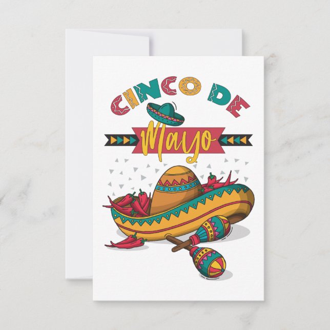 Carte De Remerciements Illustration de Cinco De Mayo, 1/2 (Devant)